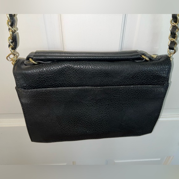 Olivia + Joy Black Faux Leather Clutch with Long Chain Strap - Picture 4 of 11